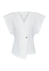 Sisters Point fitted overlap gilet cream