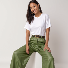 High-Waisted | Leather Trousers