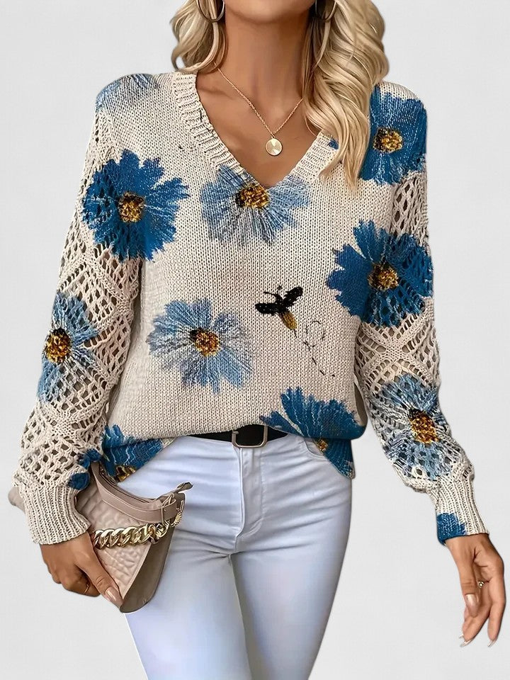 Aurélie™ | Elegant jumper with floral pattern