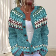 Alisha™ - Loose Knit Chic Cardigan with Pattern
