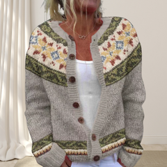 Alisha™ - Loose Knit Chic Cardigan with Pattern
