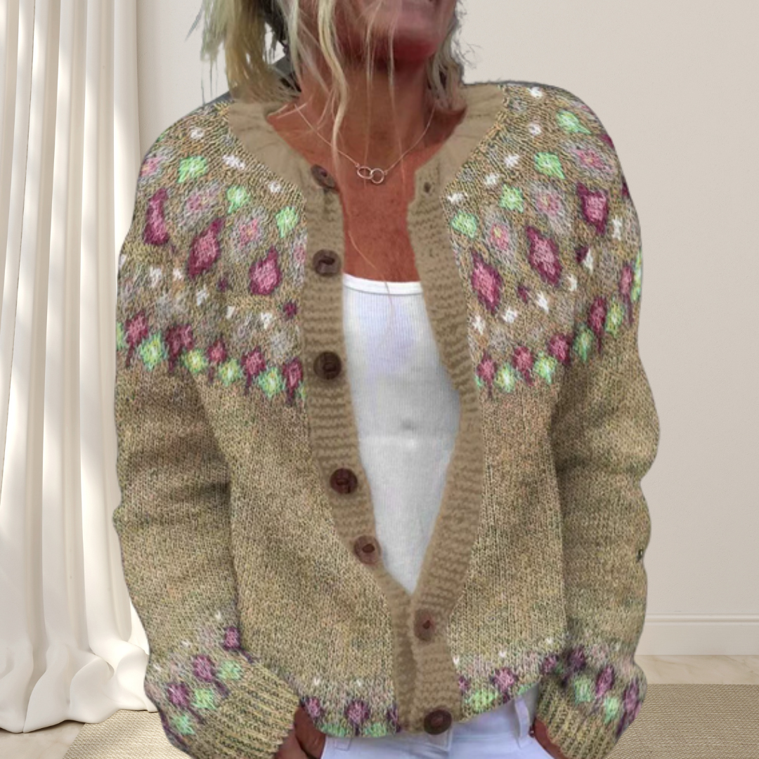 Alisha™ - Loose Knit Chic Cardigan with Pattern