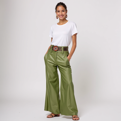 High-Waisted | Leather Trousers