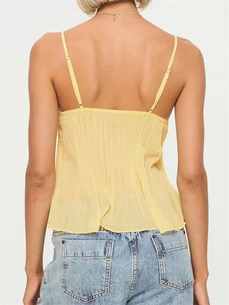 Noble | Lace Pleated Top